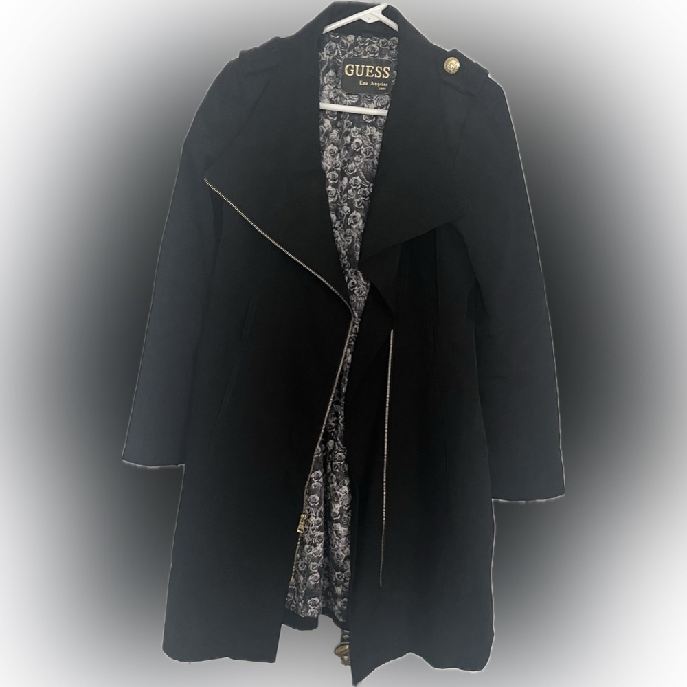 Guess black trench coat